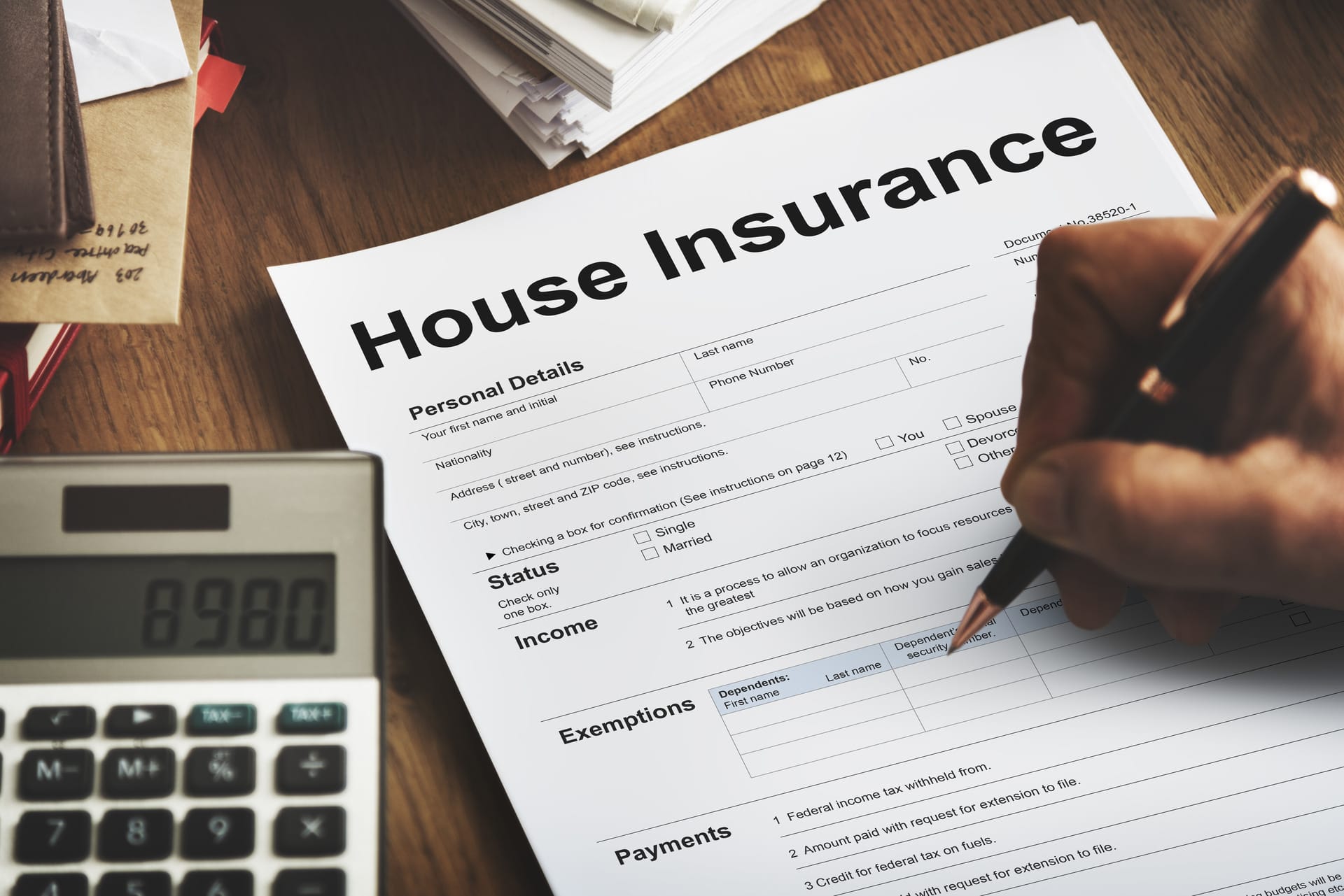 house-insurance-document-form-concept